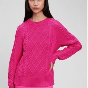 GAP Fuschia Cable Knit Sweater